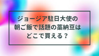 ジョージア駐日大使の藁納豆