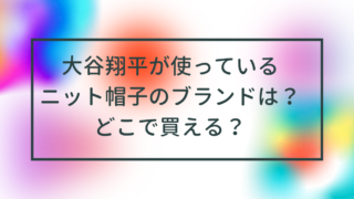 大谷翔平が使っているニット帽子のブランドは？どこで買える？