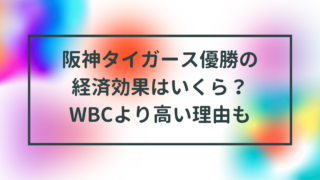 阪神タイガース優勝の経済効果はいくら？WBCより高い理由も