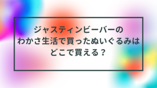 ジャスティンビーバーのわかさ生活で買ったぬいぐるみはどこで買える？